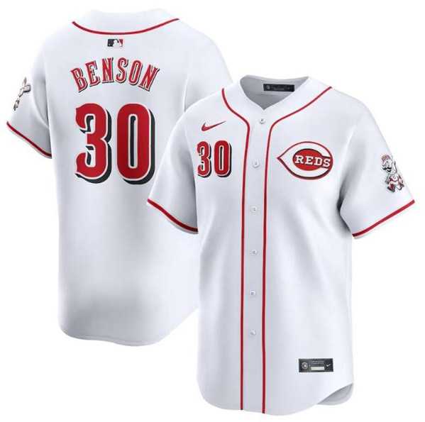 Mens Cincinnati Reds #30 Will Benson White Home Limited Baseball Stitched Jerseys Dzhi->cincinnati reds->MLB Jersey